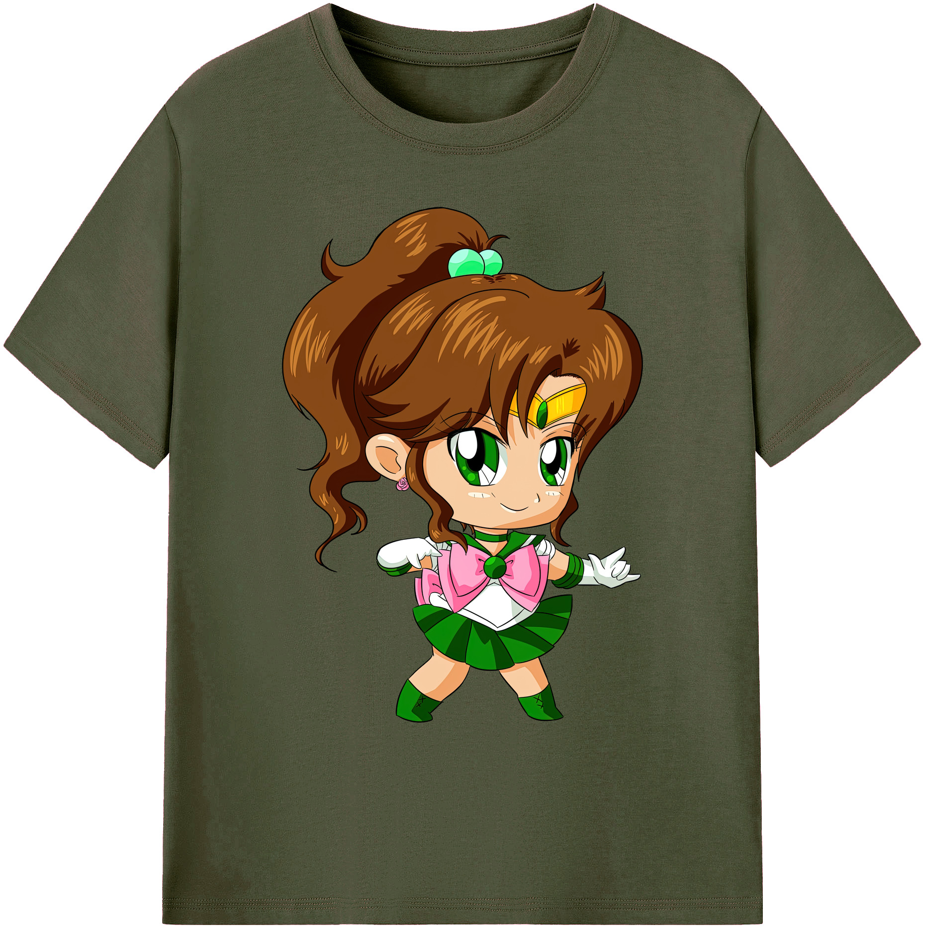 （画像用） 美少女戦士セーラームーン 木野 まこと きの まこと Sailor Moon Kino Makoto （セーラージュピター；Sailor Jupiter） 綿100％ メンズ半袖Tシャツ｜肌触りやわらか＆通気性